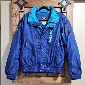 Descente Vintage Ski Snow Jacket With Hidden Hood Mens Size Medium